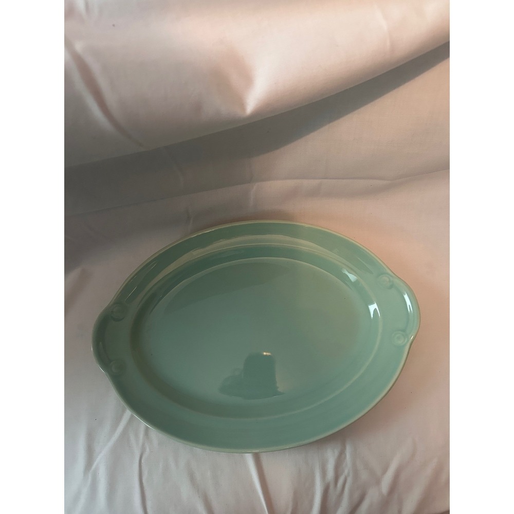 Vintage LuRay Pastels Oval Platters Set of 2 Surf Green & Persian Rose Pink 12in - Picture 4 of 9
